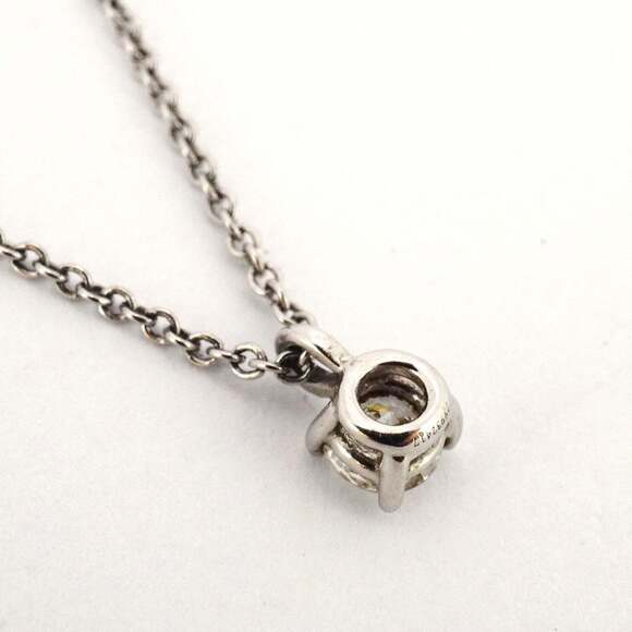 Tiffany necklace solitaire 1PD Pt950 platinum diamond ladies - Picture 2 of 8
